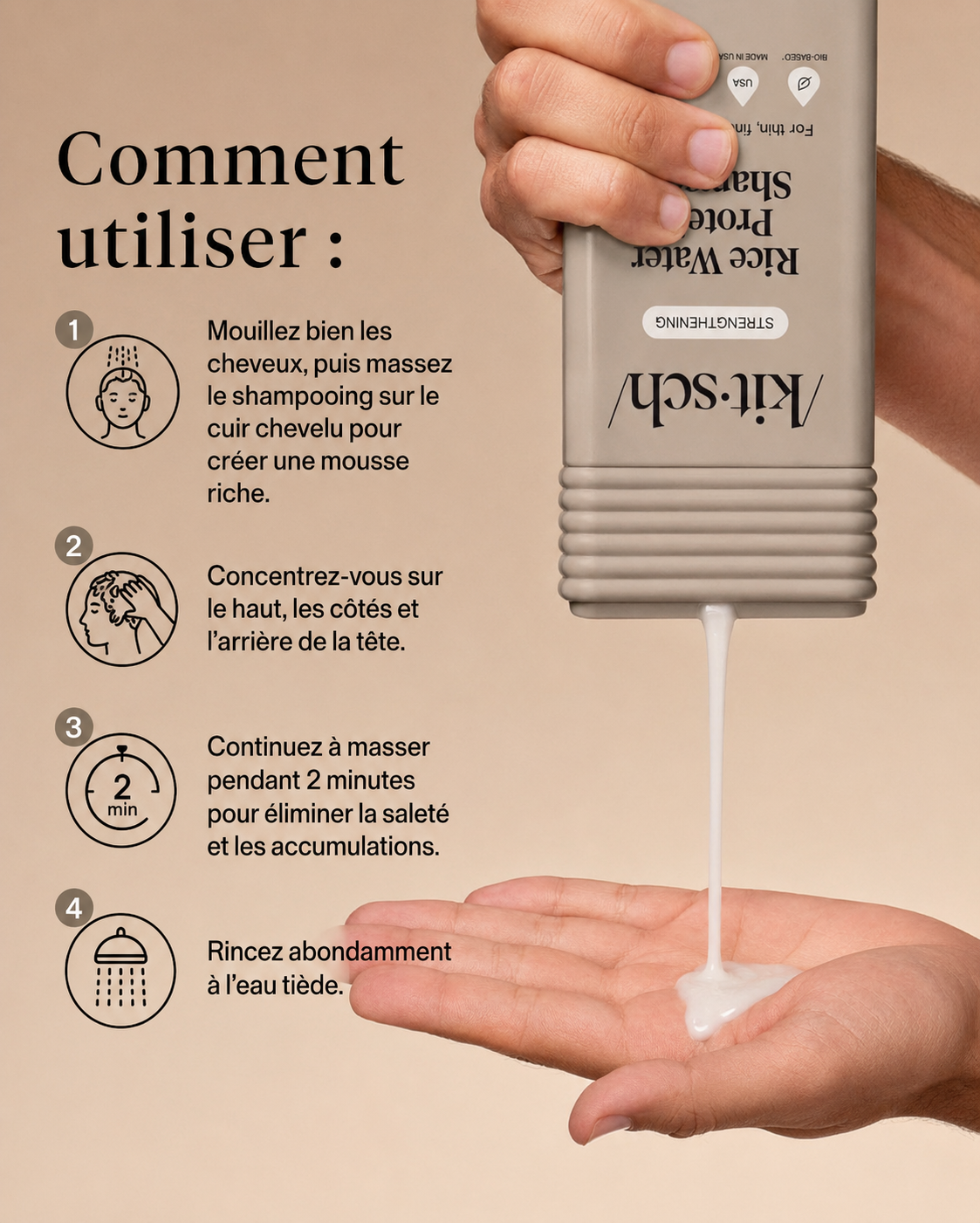 Shampooing Fortifiant à l'Eau de Riz