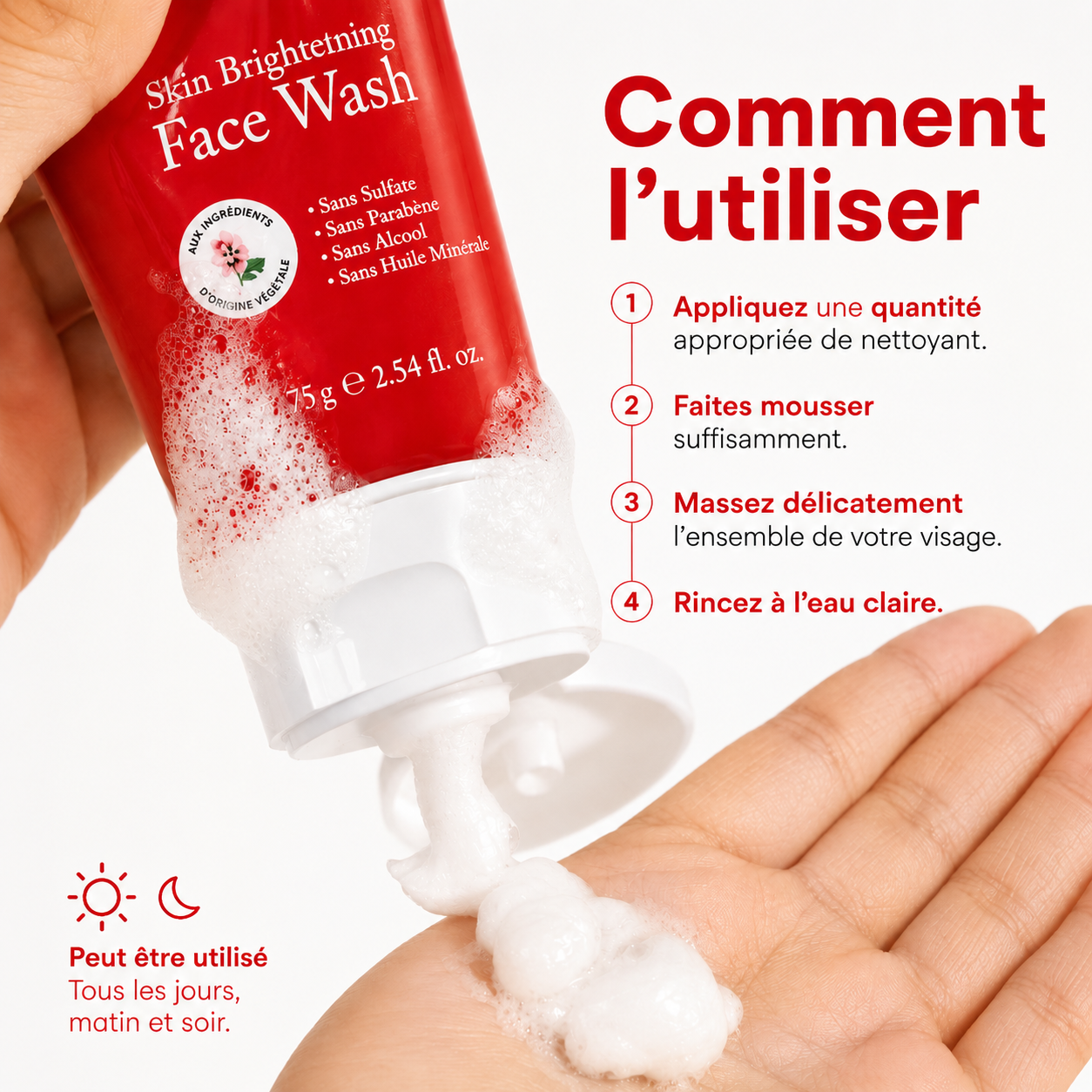 Nettoyant visage clarifiant à l'acide kojique