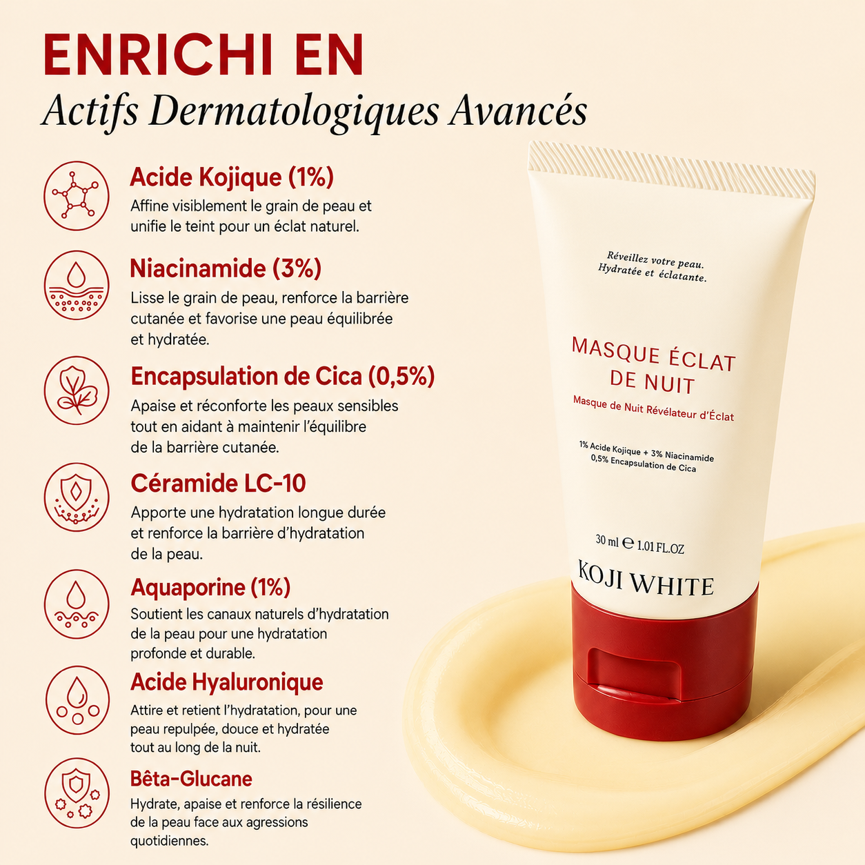 Crème de nuit illuminatrice