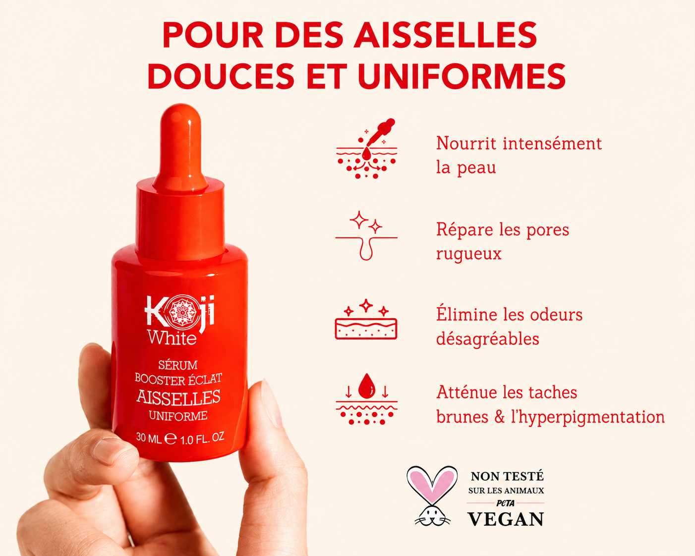 Sérum unificateur de teint pour les aisselles