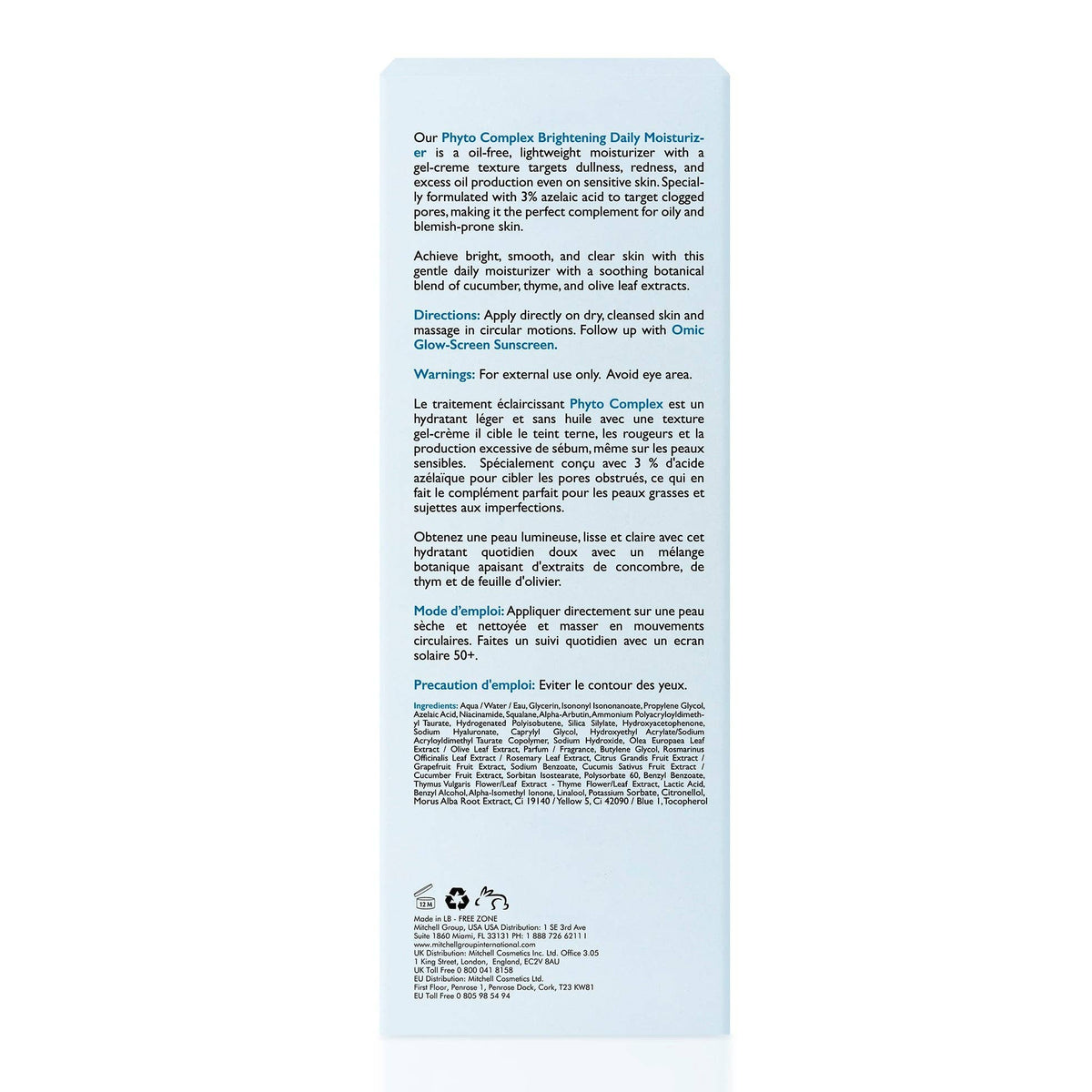 Lotion corporelle Phyto Complex - Hydratant quotidien (visage et corps) 400 ml