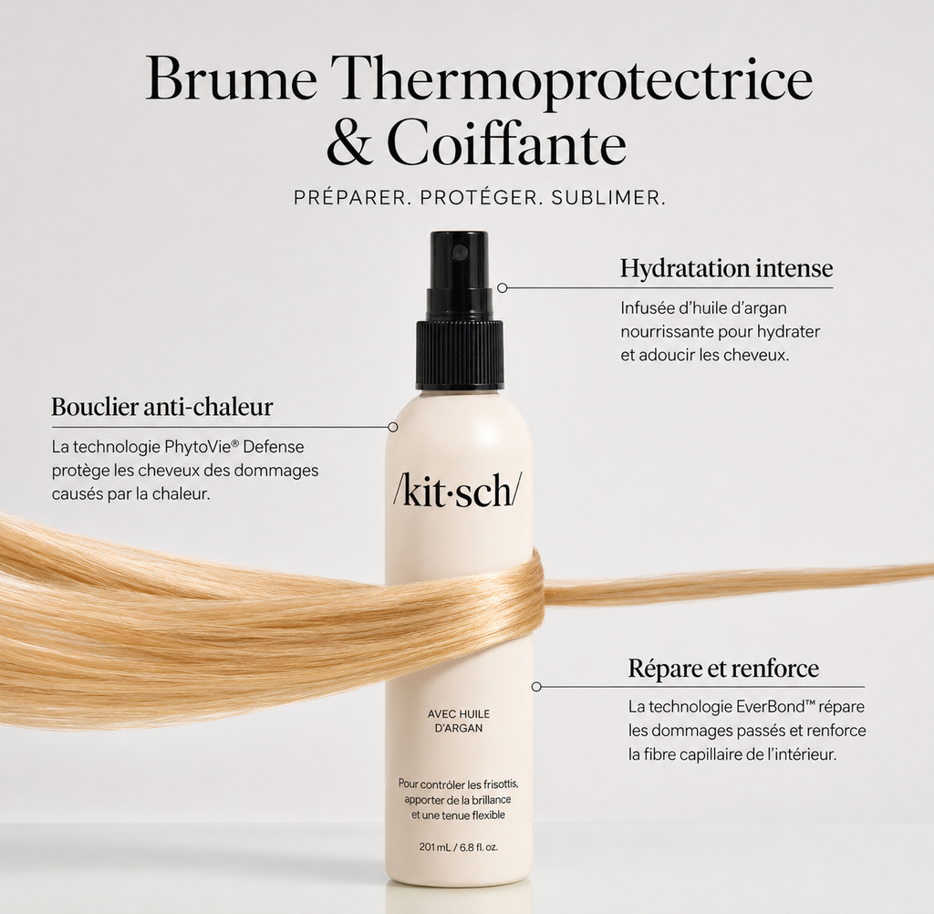 Brume de coiffage et protectrice thermique à l'huile d'argan primée