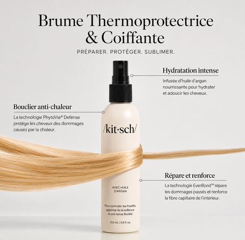 Brume de coiffage et protectrice thermique à l'huile d'argan primée