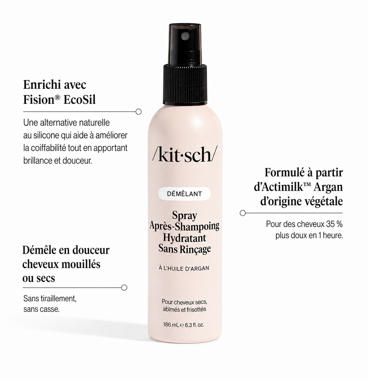 Après-shampoing sans rinçage hydratant au lait d'argan