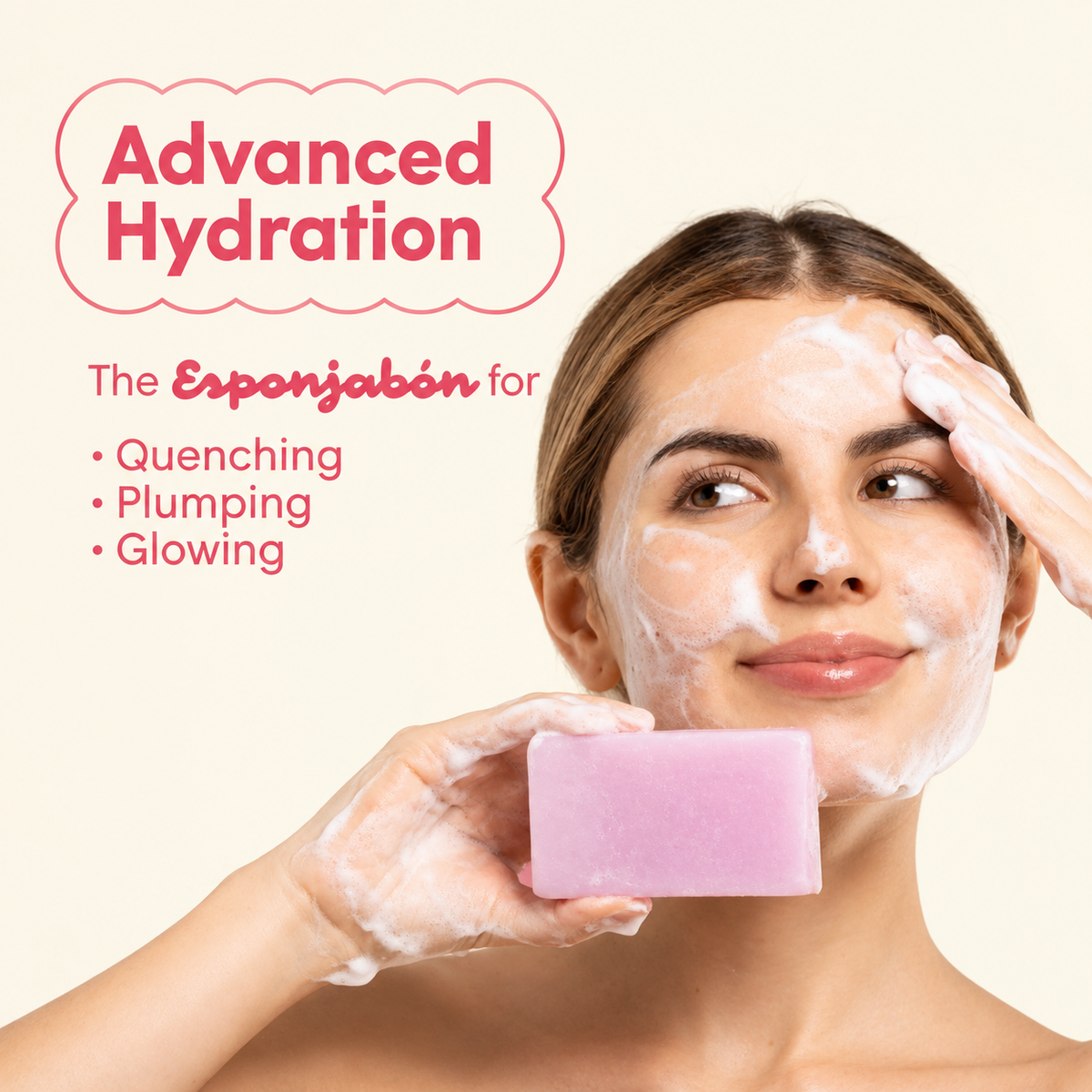 Savon Éponge à l’Acide hyaluronique, hydrate + repulpe
