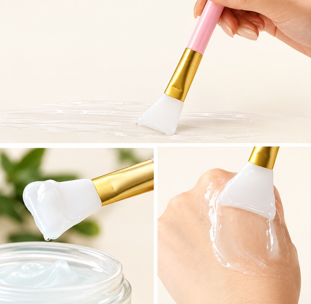 Pinceau applicateur en silicone pour soins du visage