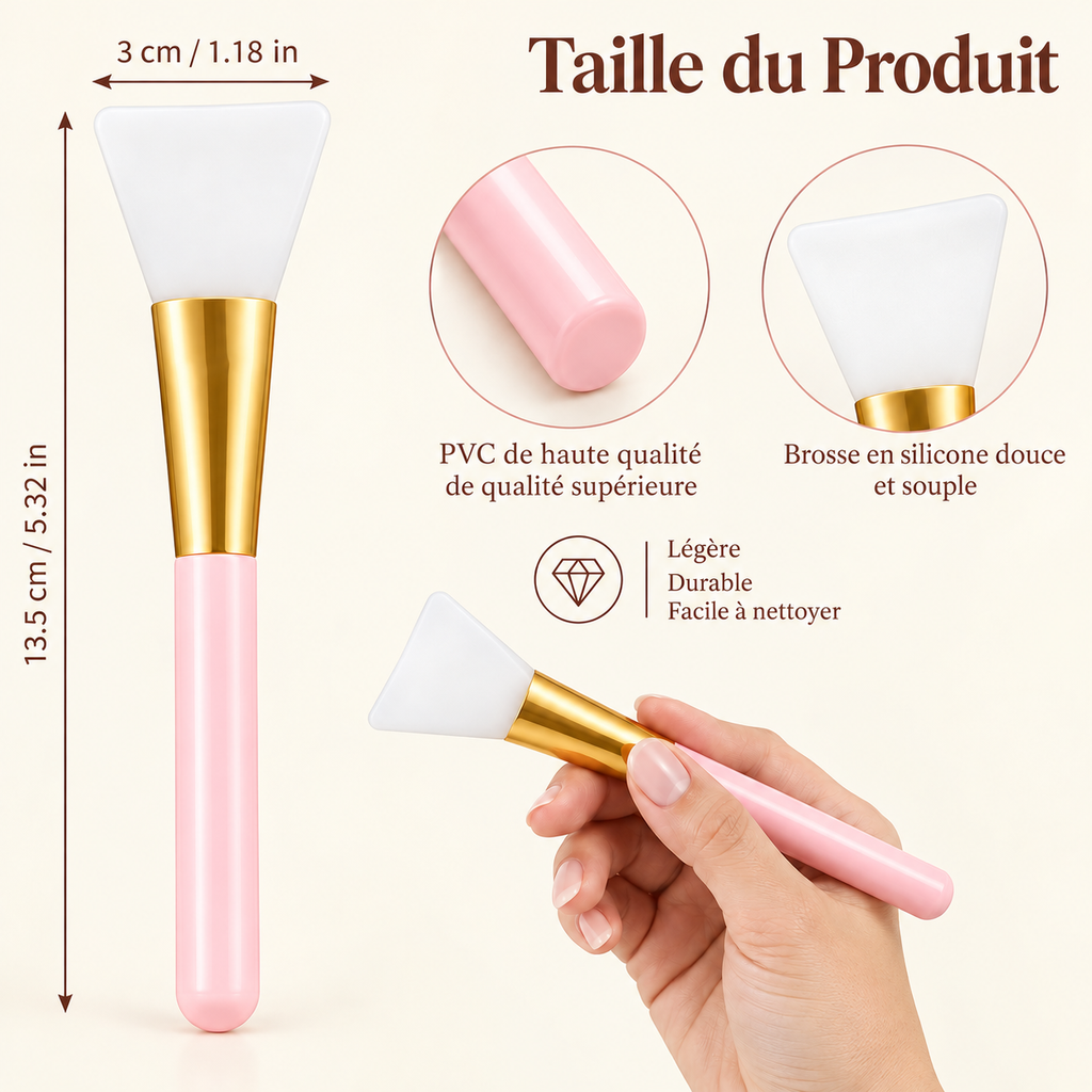 Pinceau applicateur en silicone pour soins du visage