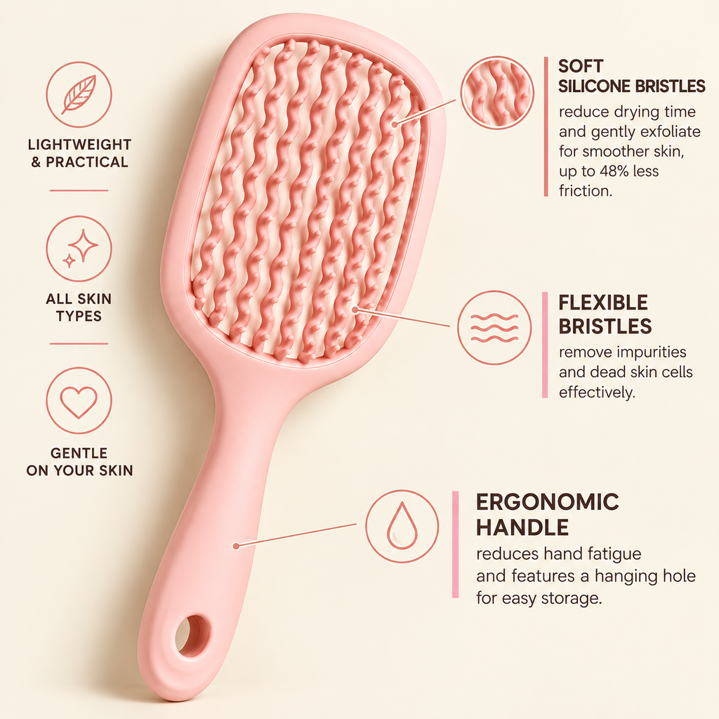 Brosse démêlante ventilée – Rose poudré