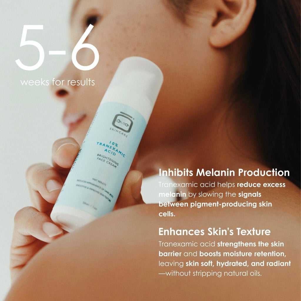 Omic+ Crème Éclaircissante Visage à l'Acide Tranexamique 10% - Résultats Rapides 30ml